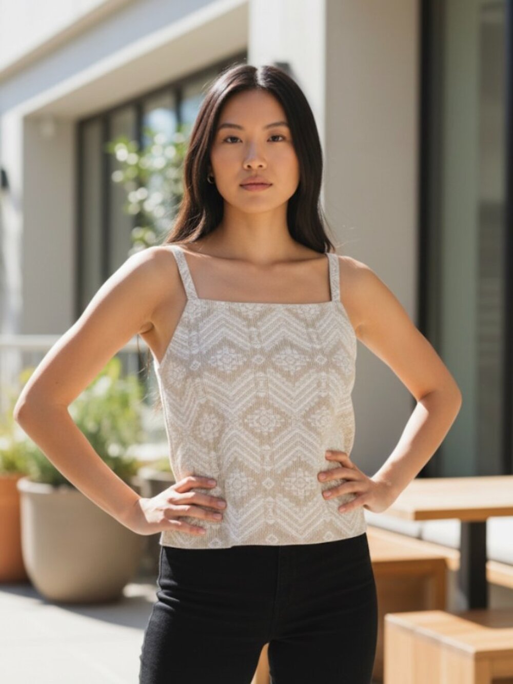 NWT Habing Pilipino Inabel Woven Geometric Boutique Artisan Tank Size Medium $82